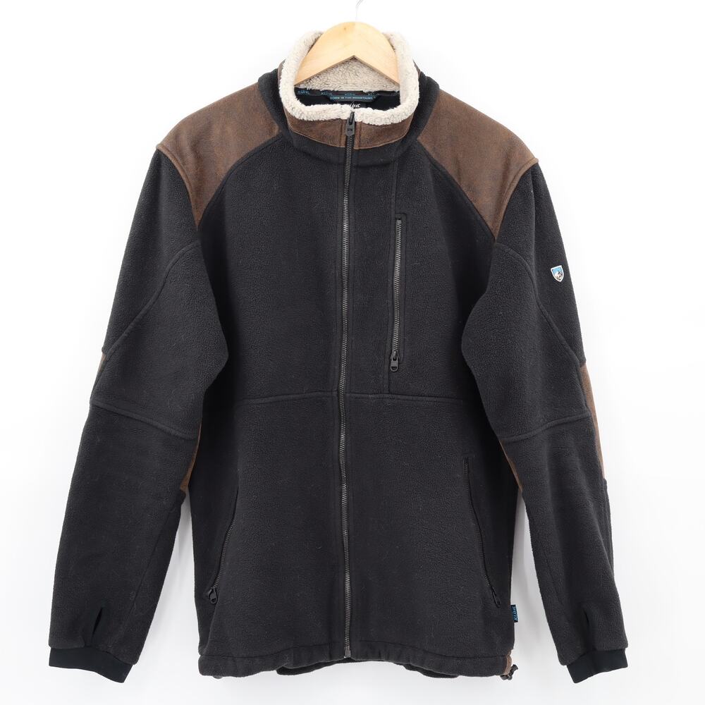 Kuhl Men's Alpenwurx Fleece Long Sleeve Full Zip Black Jacket Size L